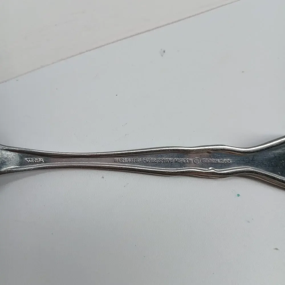 7X Spoons Washington Forge SPRING MEADOW Stainless Flatware Table TEASPOONS